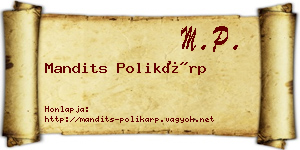 Mandits Polikárp névjegykártya